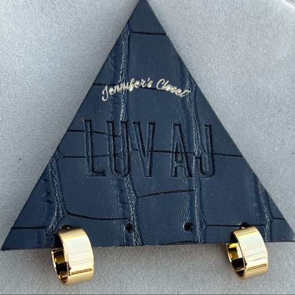 New! Luv Aj Gold -Tone Polished Huggie Hoop Earrings - Picture 6 of 7